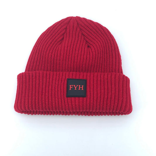 One size FYH rubber patch beanie